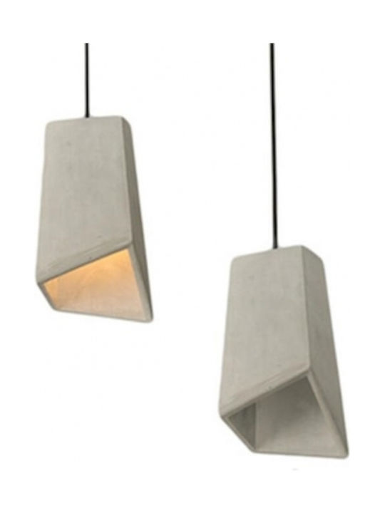 Geyer Μοντέρνο Κρεμαστό Φωτιστικό Μονόφωτο με Ντουί E27 σε Γκρι Χρώμα